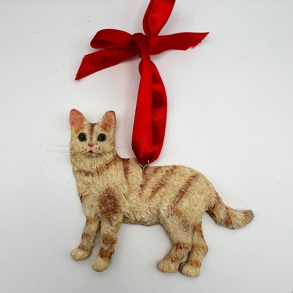 Kurt Adler resin Cat ornament 3 inches x 4 inches 3d whiskers